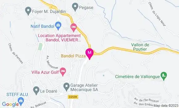 Localisation Pizzeria Bandol Pizza