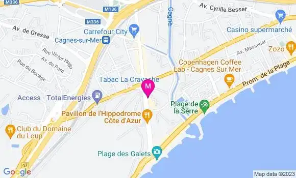 Localisation Restaurant  La Cravache de Cagnes