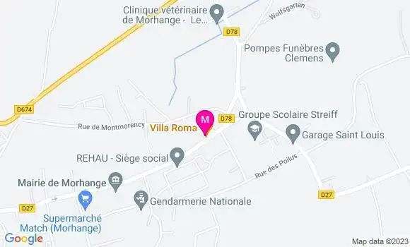Localisation Pizzeria Villa Roma