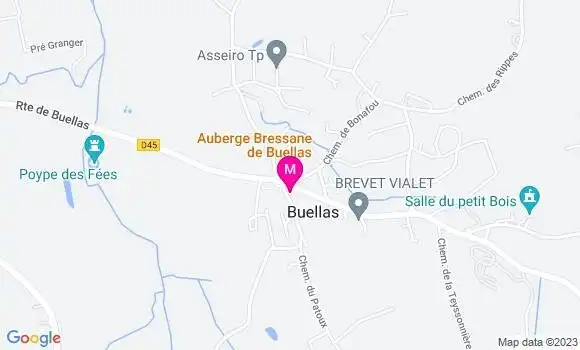 Localisation Auberge Bressane de Buellas