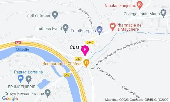 Localisation Brasserie La Lorraine