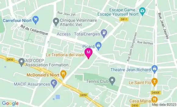 Localisation Restaurant Italien La Trattoria Del Viale
