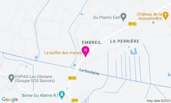 Localisation Restaurant  Le Buffet des Marais