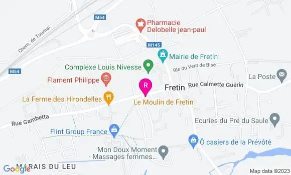 Localisation Restaurant  Le Moulin de Fretin
