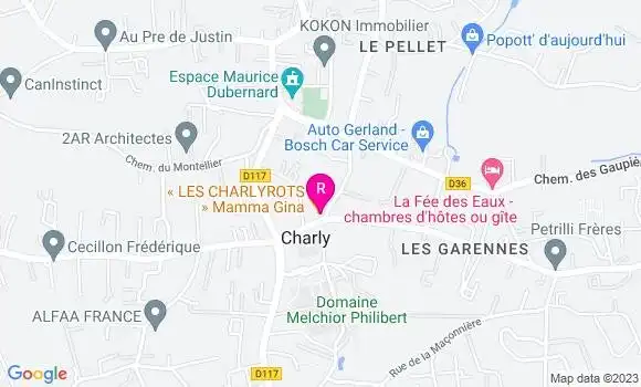 Localisation Restaurant  Les Charlyrots