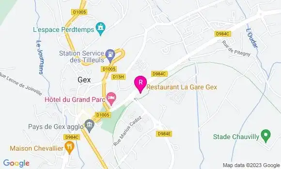 Localisation Bistrot La Gare Gex