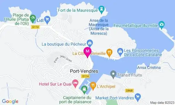 Localisation Restaurant  Le Port de Vénus