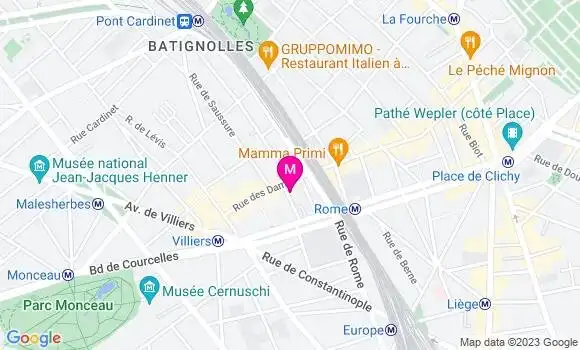 Localisation Bistrot Les Poulettes Batignolles