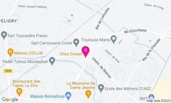 Localisation Restaurant  Chez Ernest