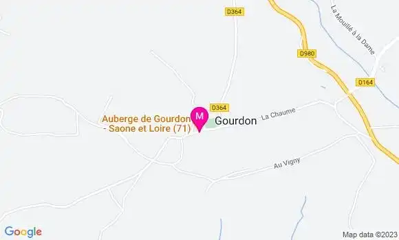 Localisation Auberge de Gourdon