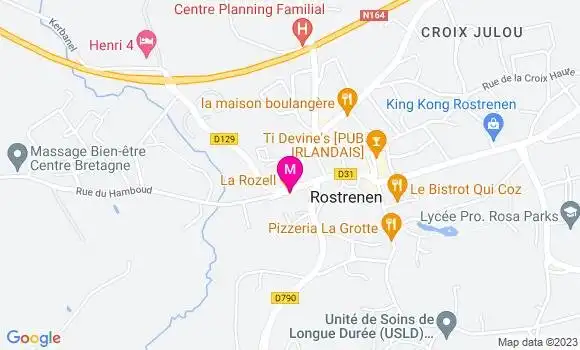 Localisation Crêperie La Rozell