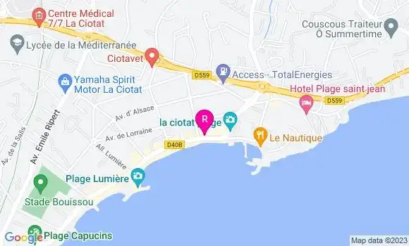 Localisation Restaurant  La Spiaggia