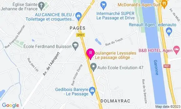 Localisation Le Bistrot de la Garenne