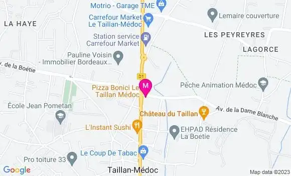 Localisation Pizzeria Pizza Bonici