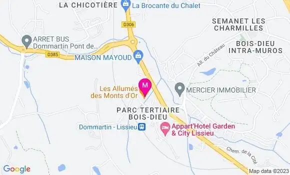 Localisation Restaurant  Les Allumés des Monts d