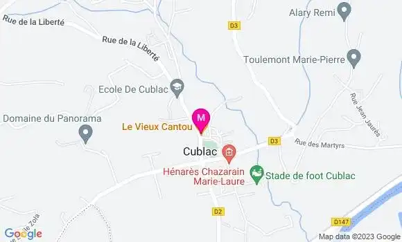 Localisation Restaurant  Le Vieux Cantou