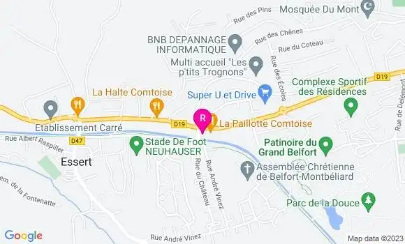 Localisation Restaurant  La Paillotte Comtoise