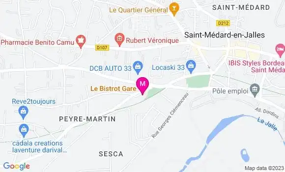Localisation Le Bistrot Gare