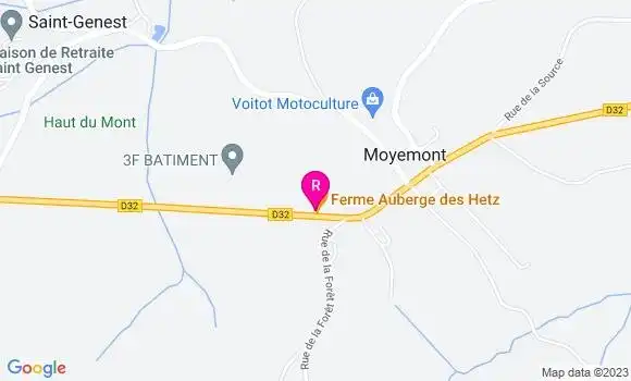 Localisation Ferme Auberge des Hetz