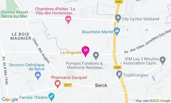 Localisation Restaurant  La Grignote