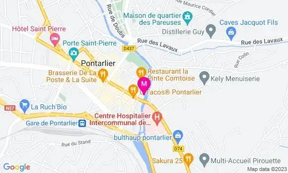 Localisation Restaurant  Côté Pont