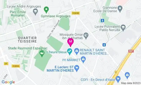 Localisation Cafétéria Espace Midinette