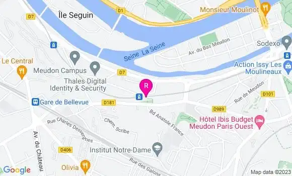Localisation Restaurant  Quai de Meudon