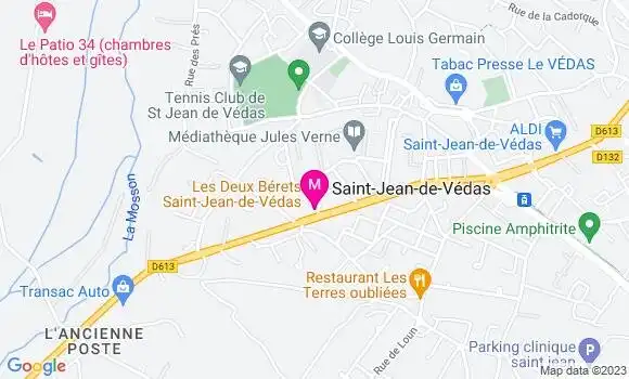 Localisation Pizzeria Les Deux Bérets