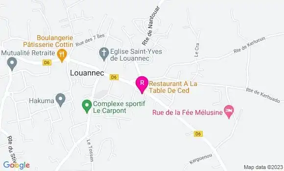 Localisation Restaurant  A la Table de Ced