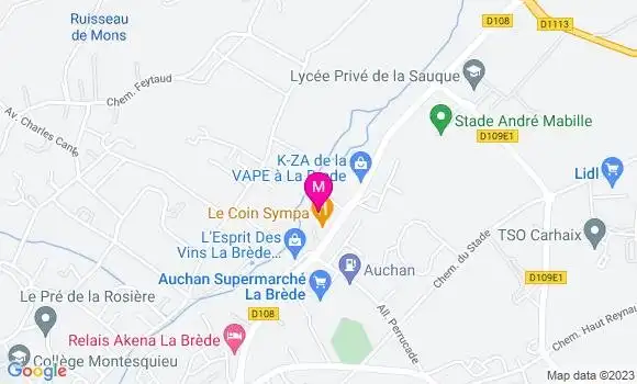 Localisation Pizzeria Le Coin Pizza