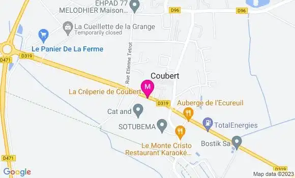 Localisation La Crêperie de Coubert