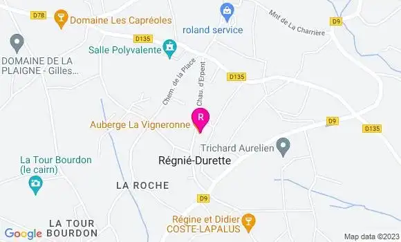 Localisation Auberge la Vigneronne