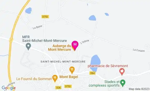 Localisation Auberge du Mont Mercure