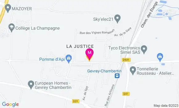 Localisation Restaurant  Le Cep de Gevrey