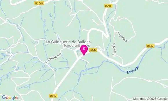 Localisation Restaurant  La Guinguette de Ballons