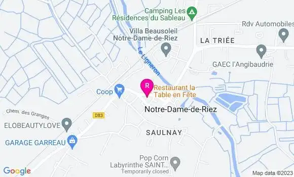 Localisation Restaurant  La Table en Fête