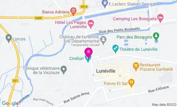 Localisation Restaurant  Le Nouveau Lunéville