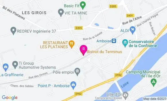 Localisation Le Bistrot du Terminus