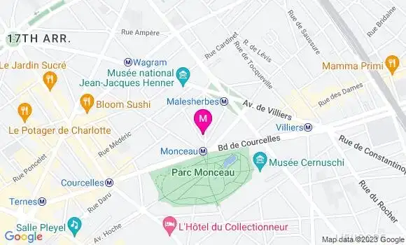 Localisation Restaurant  La Table Monceau