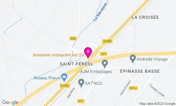 Localisation Brasserie Les 3 A