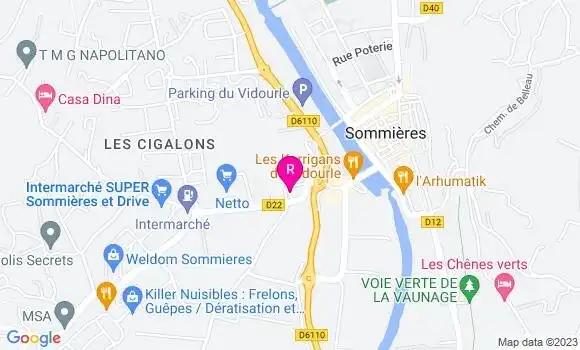 Localisation Restaurant  5 H 40