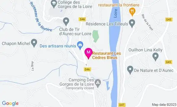 Localisation Restaurant  Les Cèdres Bleus