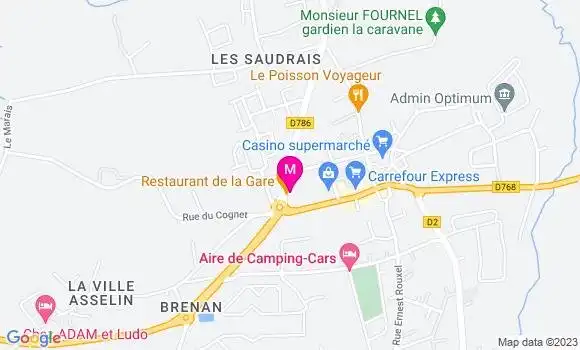Localisation Restaurant de la Gare
