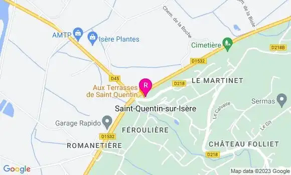 Localisation Restaurant  Aux Terrasses de Saint Quentin