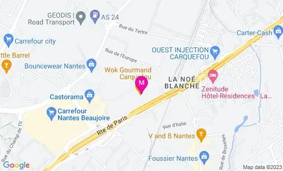 Localisation Restaurant  Wok Gourmand Carquefou