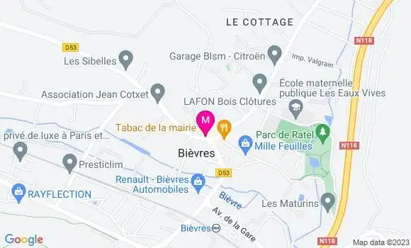 Localisation Restaurant Bar Tabac de la Mairie