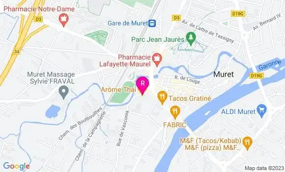Localisation Restaurant Thaï Arôme Thai