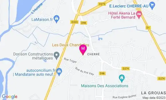 Localisation Crêperie Les Deux Chandelles