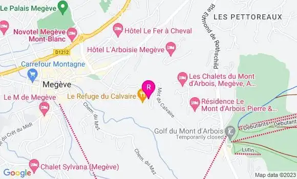 Localisation Restaurant  Le Refuge du Calvaire