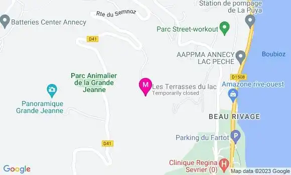 Localisation Restaurant  Les Terrasses du Lac
